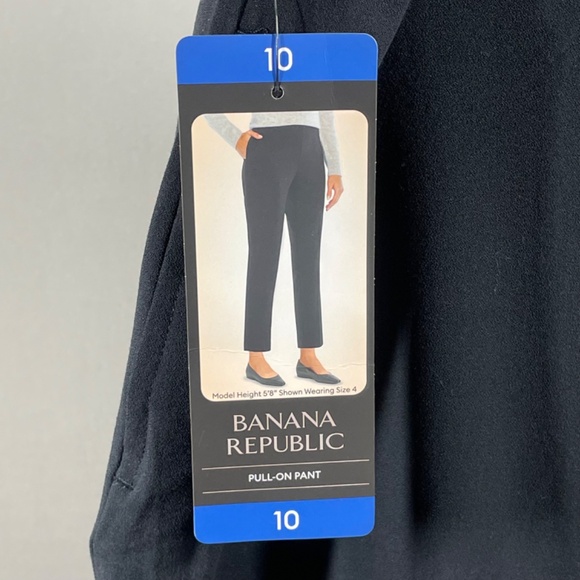 NEW Banana Republic Pants Womens 10 black pull on straight leg preppy casual - Picture 5 of 13